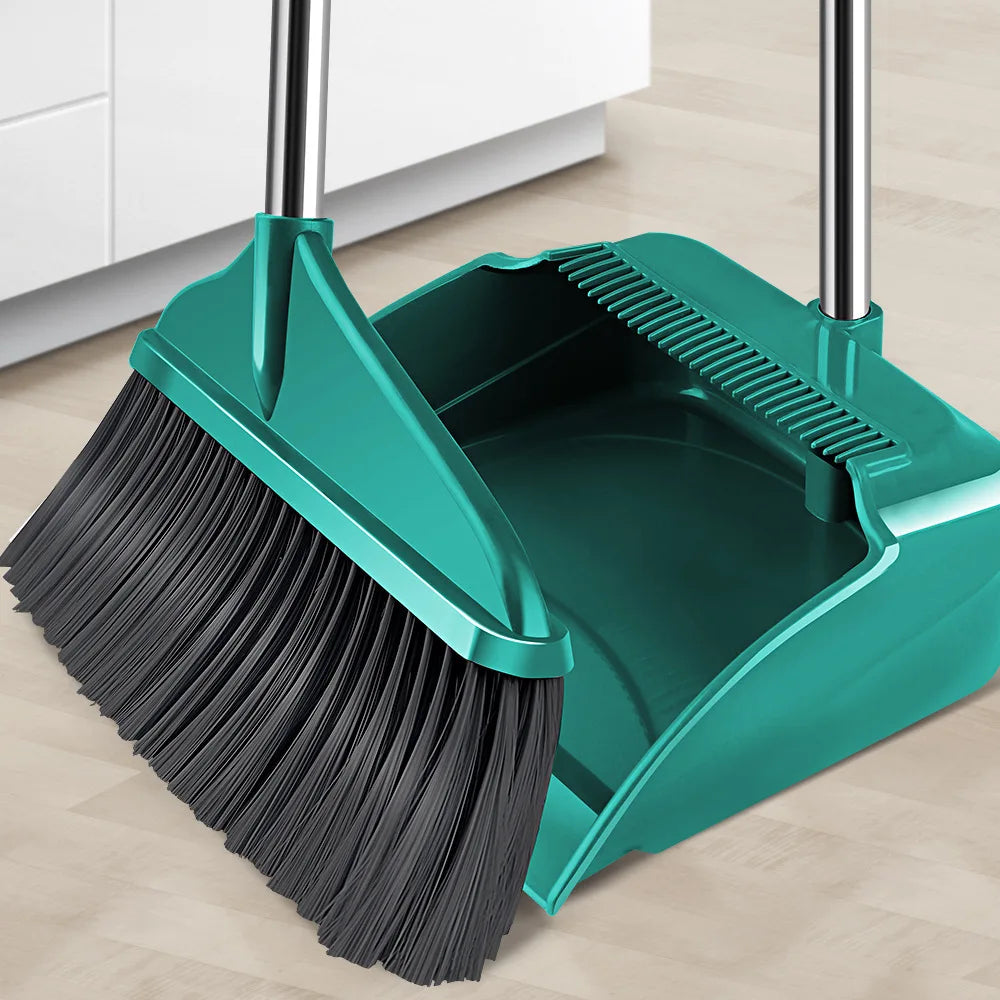 New tepy Broom Plastic Dustpan Set Cleaning Tools Sweeper Wiper for Floors Home Accessories Sweeping Dust Brush Multifunction | Color:Green 1PC